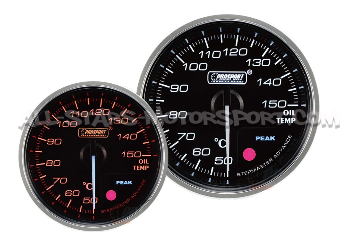Manometre de temperature d'huile 60mm Prosport Supreme Rouge / Blanc