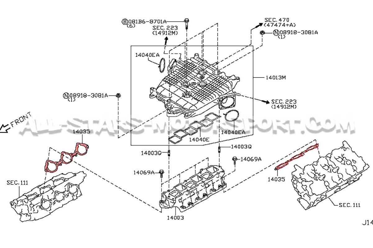 Nissan 370Z and 350Z 07-09 Intake Manifold Lower Gasket