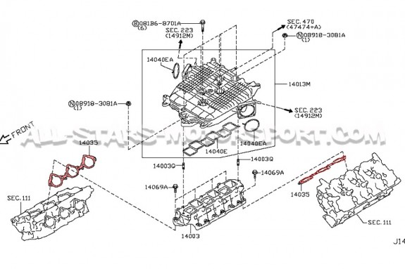 Nissan 350Z 03-06 Intake Manifold Lower Gasket
