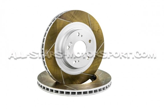 Discos de freno delanteros ranurados Dixcel FS para Honda Civic Typ...