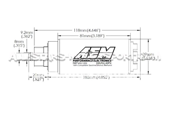 AEM 340lph In Tank High Flow Fuel Pump Kit (Compatible E85)