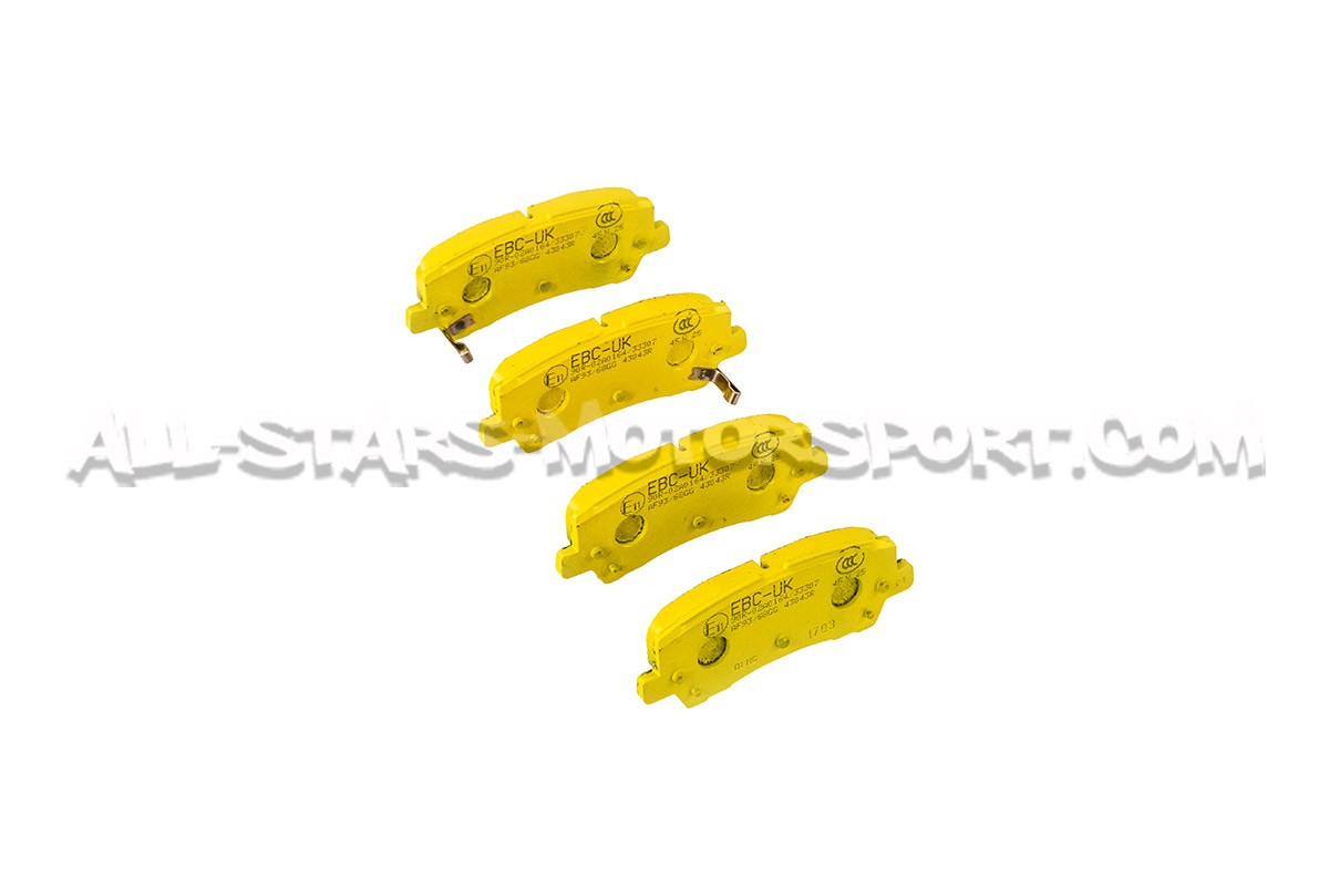 Plaquettes de frein arrieres EBC Yellow Stuff pour Mustang S550 Ecoboost / 5.0 V8