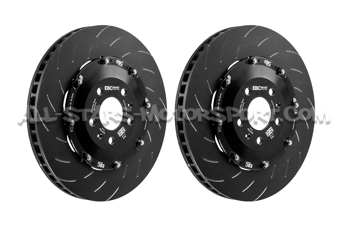 Discos de freno delanteros flotantes EBC Swept Grooved para Audi RS4 B7