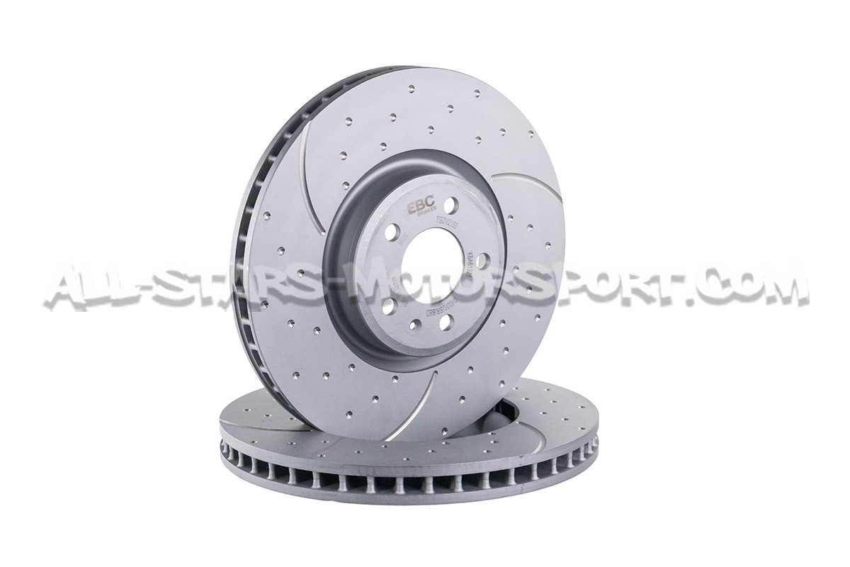Discos de freno delanteros EBC Turbo Grooved para Audi S4 B9 y Audi...