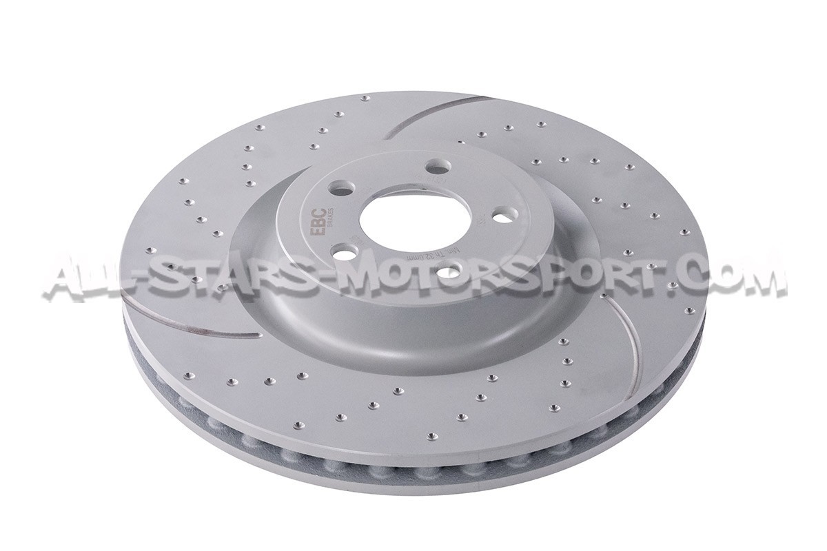 Discos de freno delanteros EBC Turbo Grooved para Ford Mustang S550...