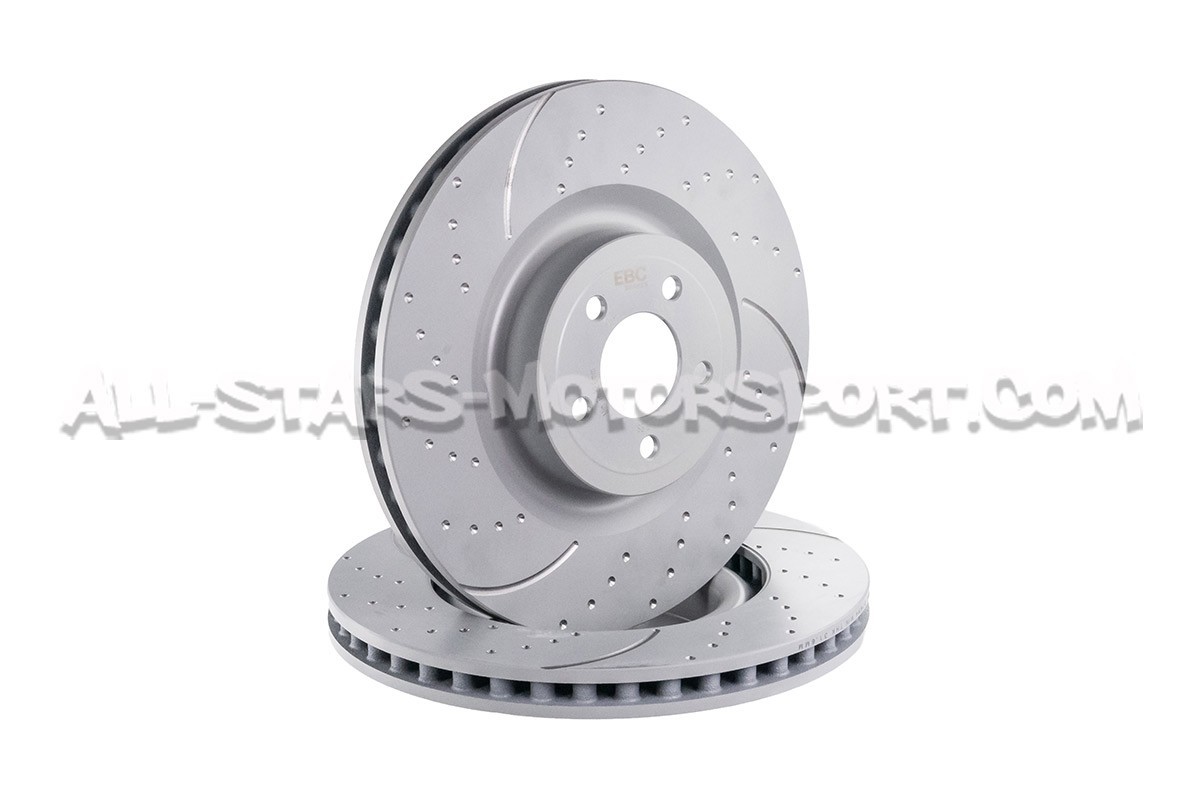 Discos de freno delanteros EBC Turbo Grooved para Ford Mustang S550...