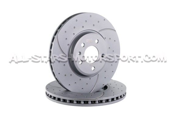 Discos de freno delanteros EBC Turbo Grooved para Audi A4 B8 y A5 8T
