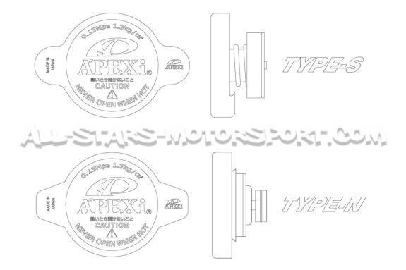 Bouchon de radiateur Apexi GT-Spec 1.3 bars pour Nissan, Mazda, Subaru, Honda, Mitsubishi, Toyota