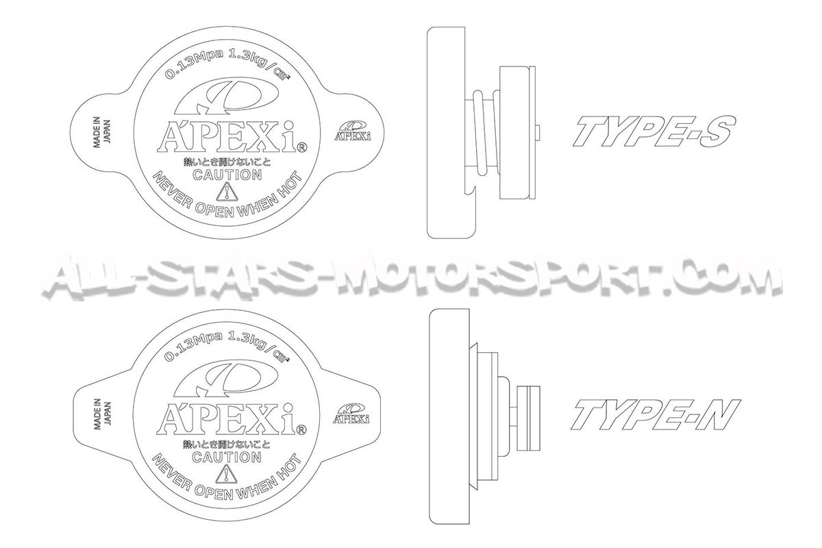Bouchon de radiateur Apexi GT-Spec 1.3 bars pour Nissan, Mazda, Subaru, Honda, Mitsubishi, Toyota