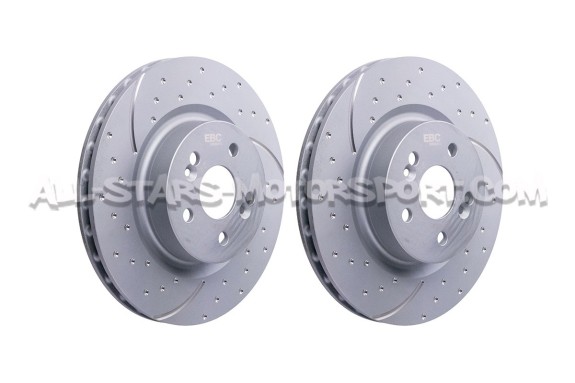 Discos de freno delanteros EBC Turbo Grooved para Clio 3 RS / Mégan...