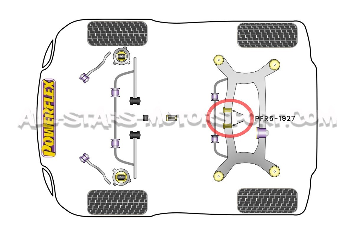 Insertos delanteros para soporte de diferencial trasero Powerflex para BMW M135i / M140i / M235i / M240i F2x y 335i / 435i F3x