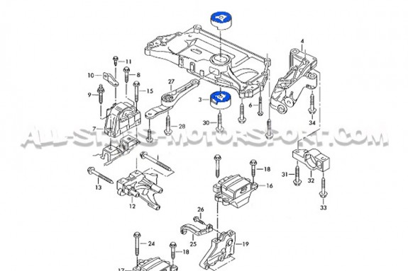 Support moteur inferieur Racingline pour Scirocco / Golf 5 / Golf 6 / Leon 2