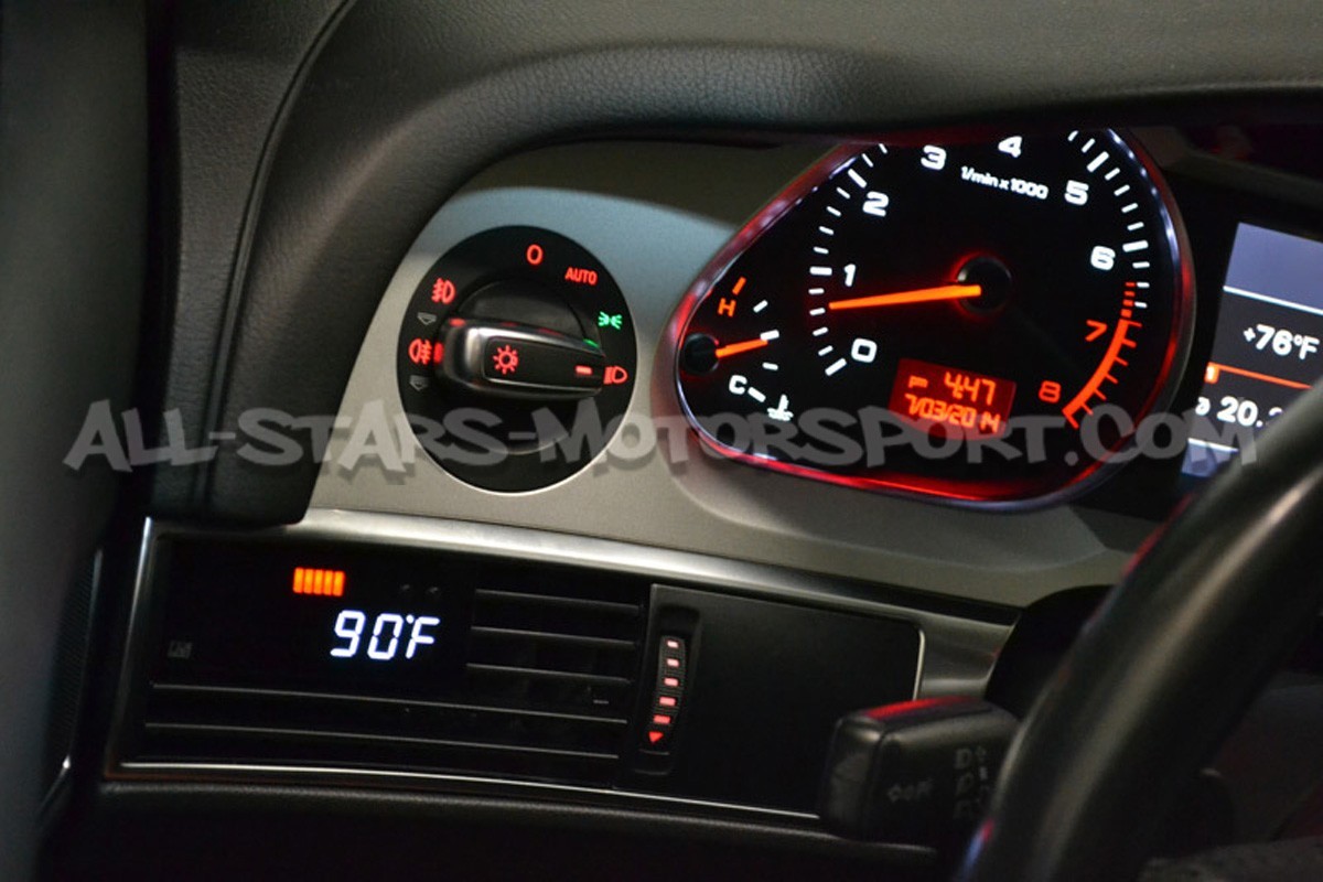 Reloj digital P3 Gauges para rejilla de ventilacion de Audi RS6 C6
