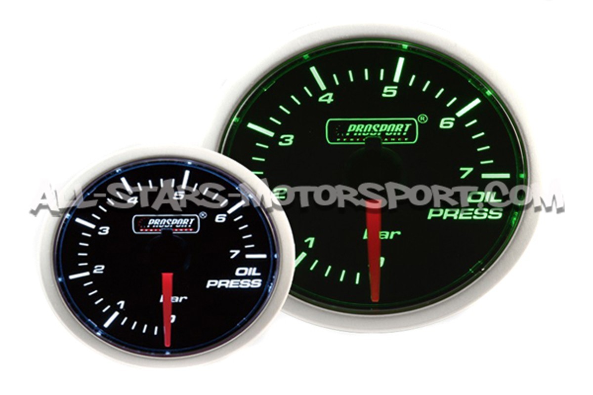 Reloj Prosport 52mm presión de aceite verde / blanco