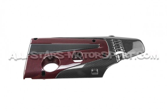 Couvre moteur carbone et kevlar rouge Eventuri pour Honda Civic Typ...