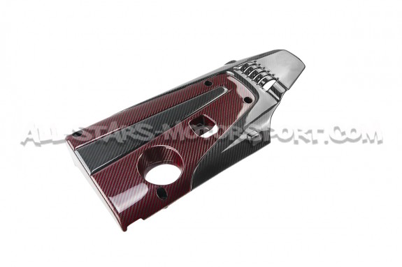 Couvre moteur carbone et kevlar rouge Eventuri pour Honda Civic Typ...