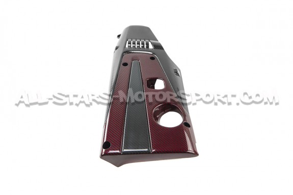 Couvre moteur carbone et kevlar rouge Eventuri pour Honda Civic Typ...