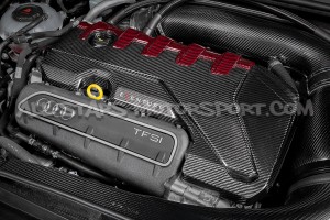 Audi RS3 8.5V / TTRS 8S and RS3 8Y Eventuri Carbon Fiber / Red Kevlar Engine Cover