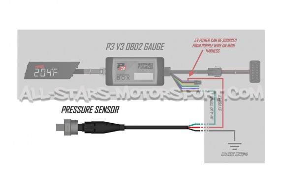 Sensor de presión de aceite analógico P3 Gauges