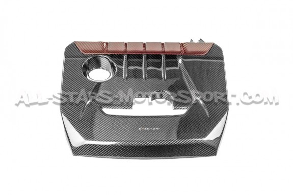 Tapa de motor de fibra de carbono y kevlar rojo Eventuri para Toyot...
