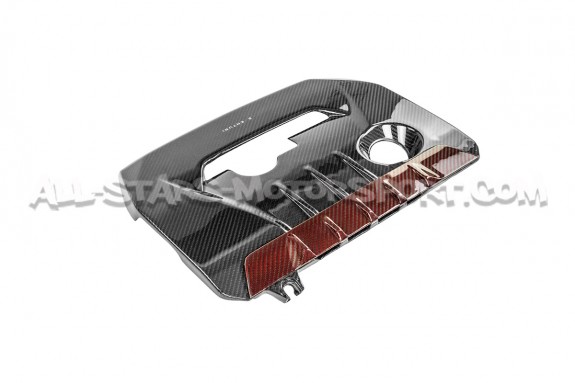 Couvre moteur carbone et kevlar rouge Eventuri pour Toyota Yaris GR