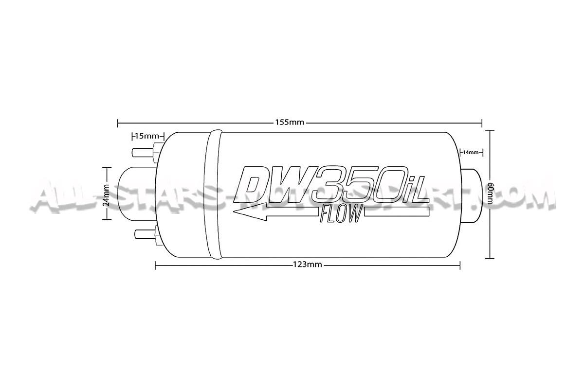 Deatschwerks DW350iL 350lph Universal External Fuel Pump
